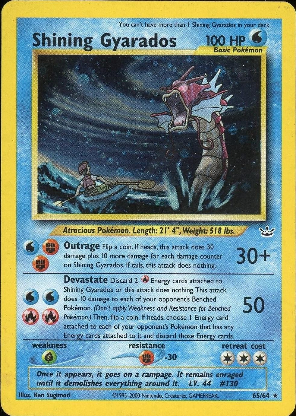 2001 Pokémon Neo Revelation 1st Edition Shining Gyarados #65
