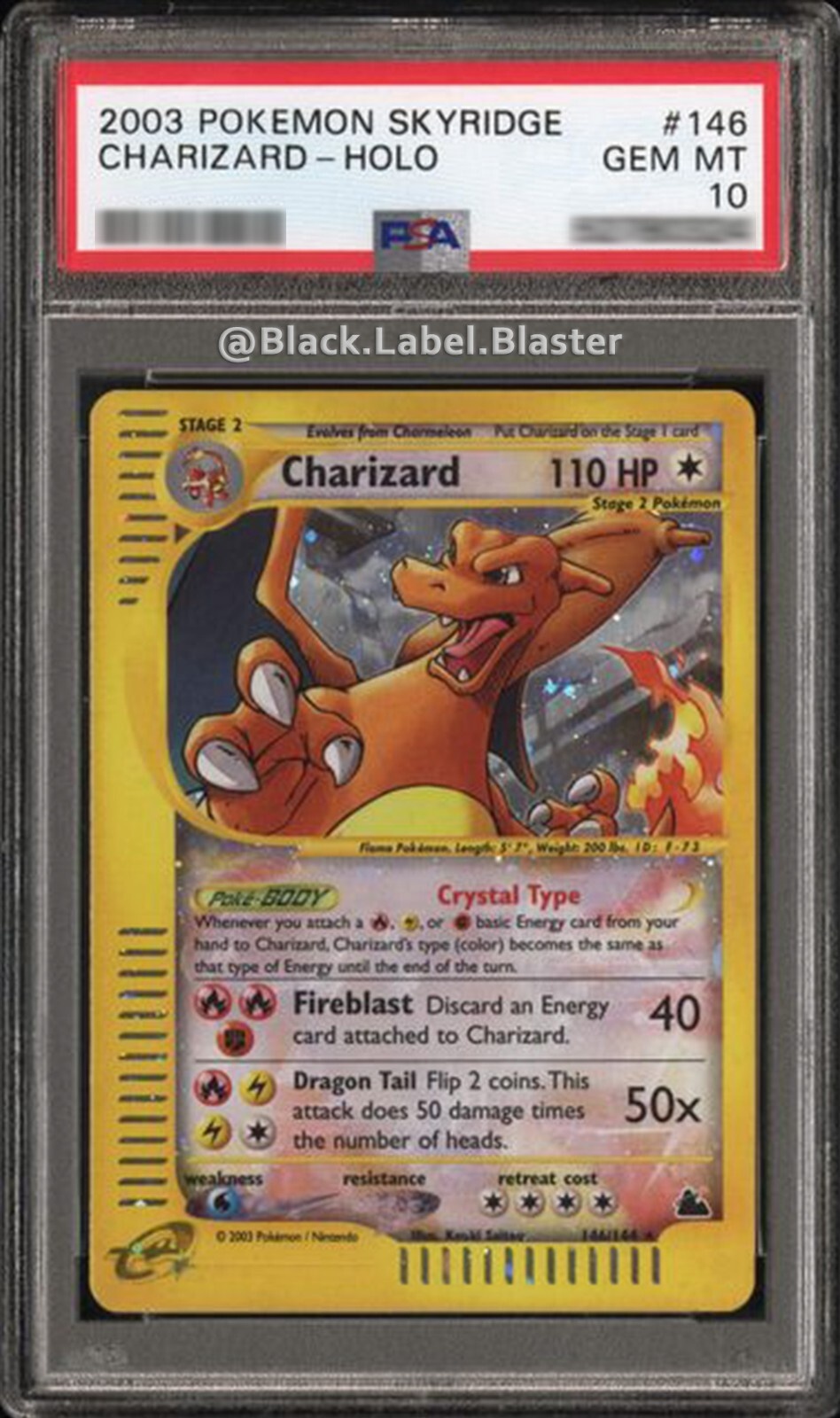 2003 Pokémon Skyridge Crystal Charizard Holo #146